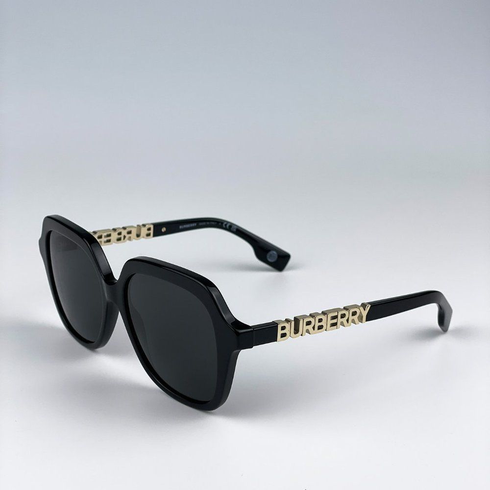 Burberry BE4389 Joni 300187  Sunglasses Black Dark Grey Square Women - Picture 10 of 12